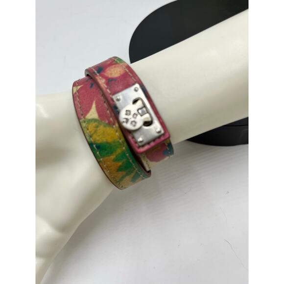 Patricia Nash Leather Red Floral Wrap Bracelet - Picture 5 of 10
